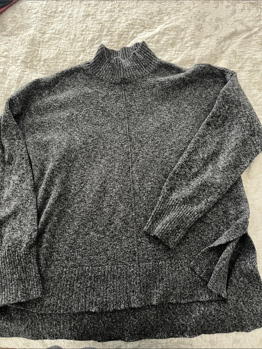 Tahari Charcoal Mock Neck Sweater